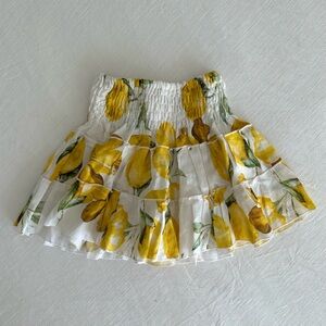 mini skirt with yellow lemon print